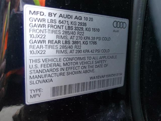 2021 AUDI Q8 PREMIUM - WA1EVAF15MD013154