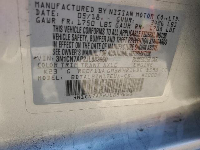 VIN 3N1CN7AP2JL883660 2018 NISSAN VERSA no.12