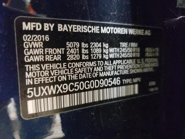 2016 BMW X3 XDRIVE2 - 5UXWX9C50G0D90546