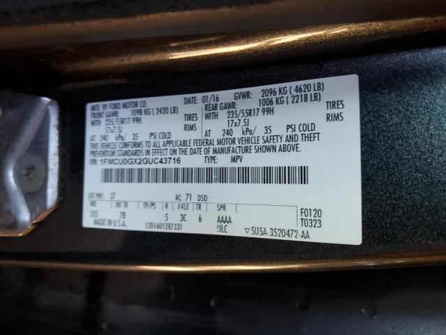 VIN 1FMCU0GX2GUC43716 2016 FORD ESCAPE no.13