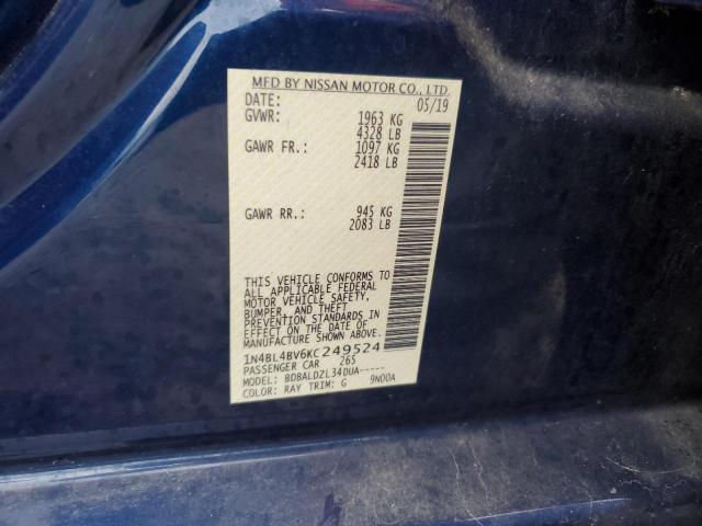 2019 NISSAN ALTIMA S - 1N4BL4BV6KC249524
