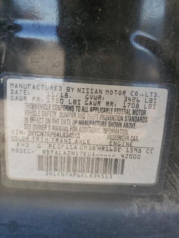 2019 NISSAN VERSA S - 3N1CN7AP6KL834513