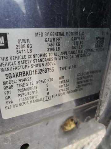 VIN 5GAKRBKD1EJ263756 2014 BUICK ENCLAVE no.13