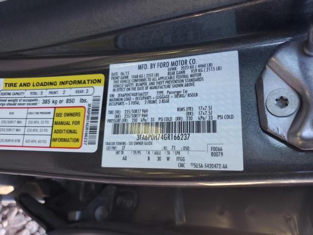 VIN 3FA6P0H74GR166237 2016 Ford Fusion, SE no.12