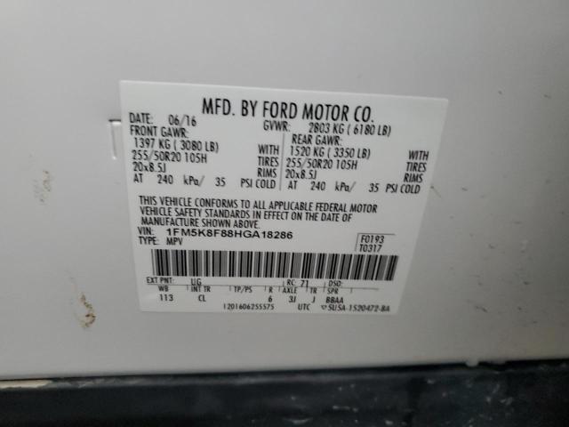 VIN 1FM5K8F88HGA18286 2017 FORD EXPLORER no.14