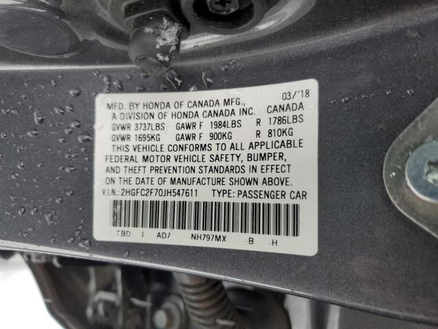 2018 HONDA CIVIC EX - 2HGFC2F70JH547611