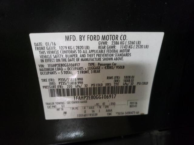 2016 FORD TAURUS SEL - 1FAHP2E80GG106917