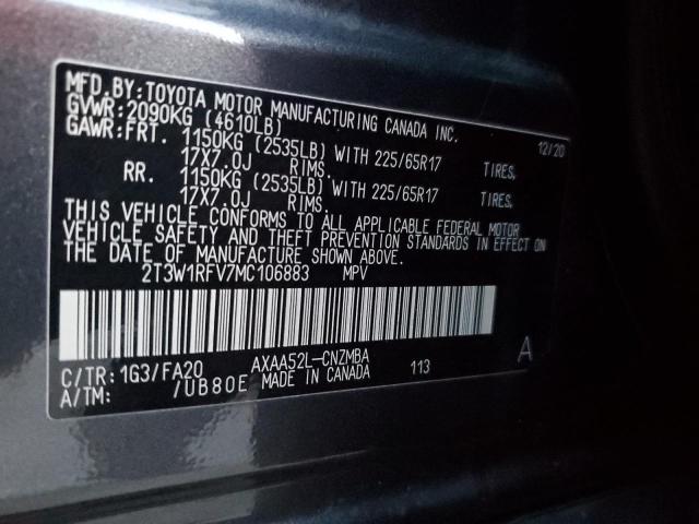 VIN 2T3W1RFV7MC106883 2021 Toyota RAV4, Xle no.13