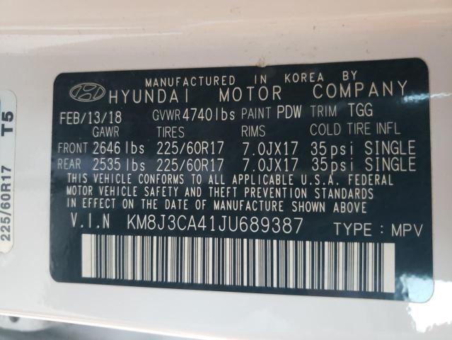 2018 HYUNDAI TUCSON KM8J3CA41JU689387