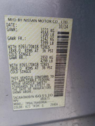 2015 NISSAN ARMADA SV - 5N1BA0ND6FN603530