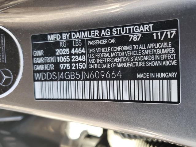 VIN WDDSJ4GB5JN609664 2018 MERCEDES-BENZ CLA-CLASS no.13