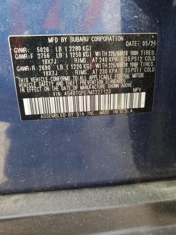 2021 SUBARU OUTBACK TO - 4S4BTGPD7M3227123