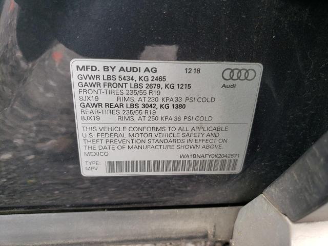 VIN WA1BNAFY0K2042571 2019 AUDI Q5 no.13