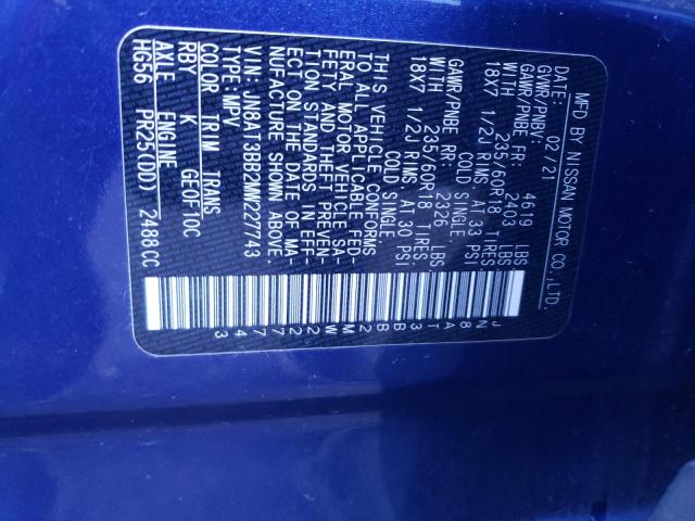 2021 NISSAN ROGUE SV - JN8AT3BB2MW227743