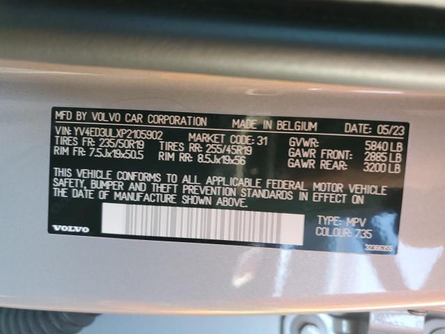 2023 VOLVO XC40 RECHA YV4ED3ULXP2105902