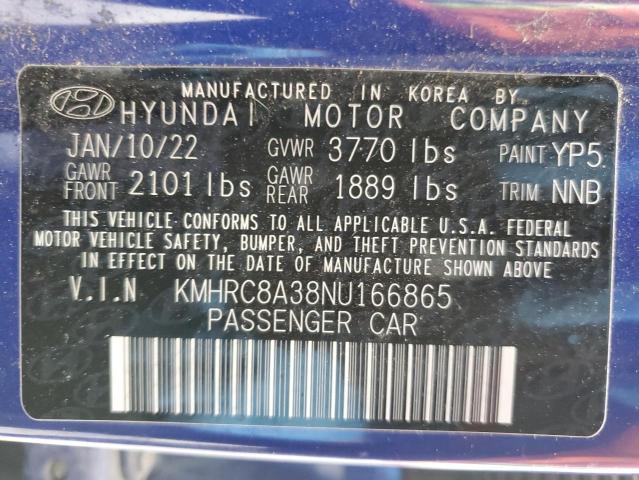 2022 HYUNDAI VENUE SEL - KMHRC8A38NU166865