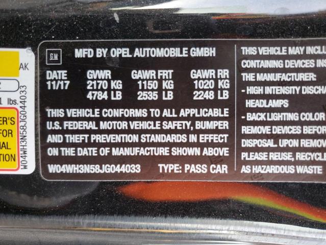 2018 BUICK CASCADA PR W04WH3N58JG044033