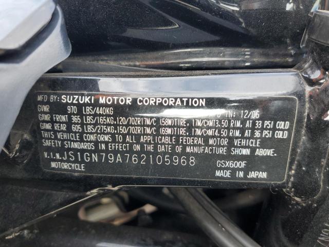 2006 SUZUKI GSX600 F JS1GN79A762105968