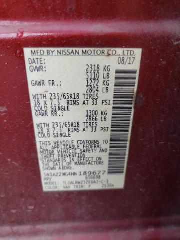 2017 NISSAN MURANO S - 5N1AZ2MG4HN189677