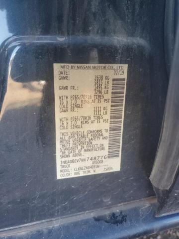 2019 NISSAN FRONTIER S - 1N6AD0EV7KN748776