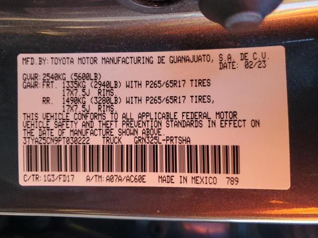 2023 TOYOTA TACOMA DOU - 3TYAZ5CN9PT030222
