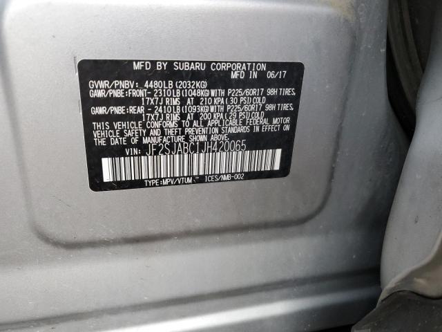 2018 SUBARU FORESTER 2 - JF2SJABC1JH420065