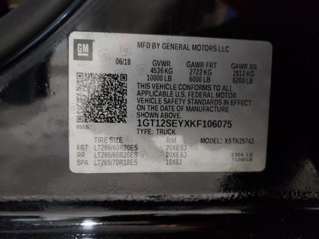 2019 GMC SIERRA K25 - 1GT12SEYXKF106075