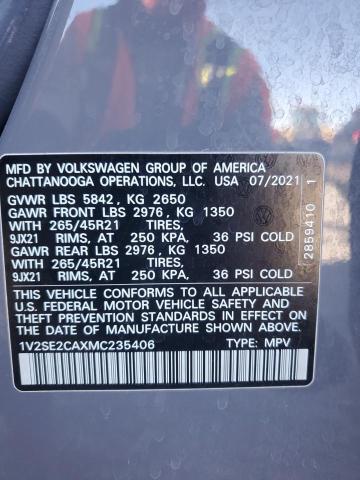 2021 VOLKSWAGEN ATLAS CROS - 1V2SE2CAXMC235406