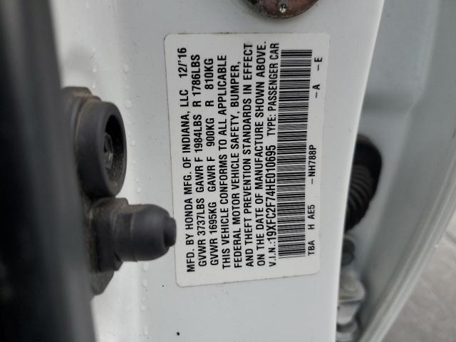 2017 HONDA CIVIC 19XFC2F74HE010695