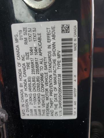 2019 HONDA CRV LX 2HKRW5H35KH403138