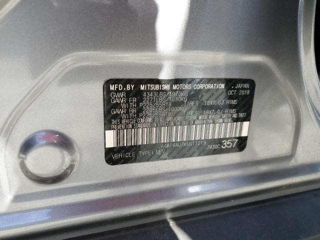 2019 MITSUBISHI OUTLANDER - JA4AP4AU7KU011219
