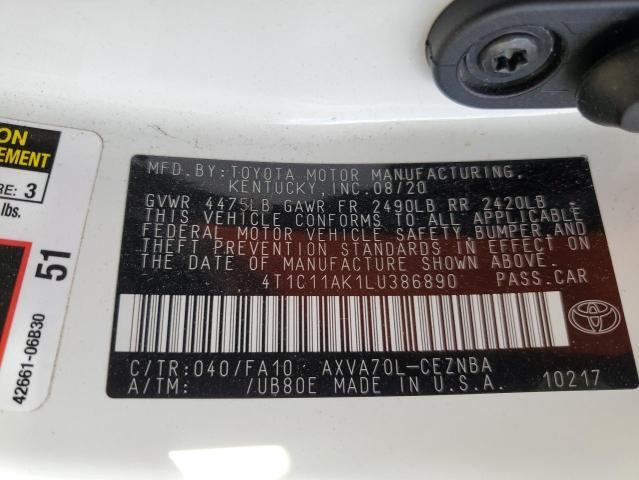 2020 TOYOTA CAMRY LE - 4T1C11AK1LU386890