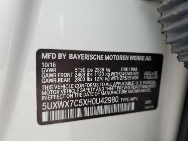 2017 BMW X3 XDRIVE3 - 5UXWX7C5XH0U42980
