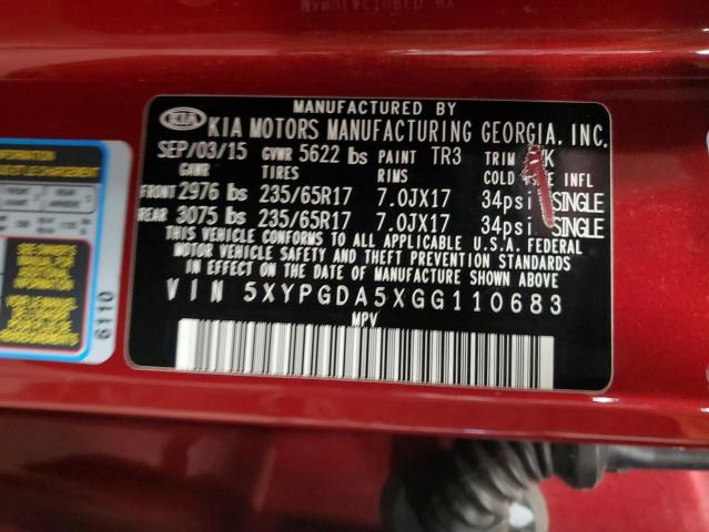 2016 KIA SORENTO LX - 5XYPGDA5XGG110683