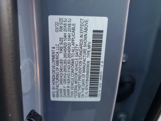 VIN 5FNYF8H50NB009936 2022 HONDA PASSPORT no.13