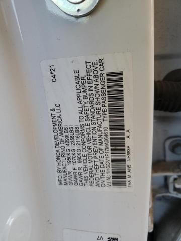 2021 HONDA ACCORD LX - 1HGCV1F17MA064610