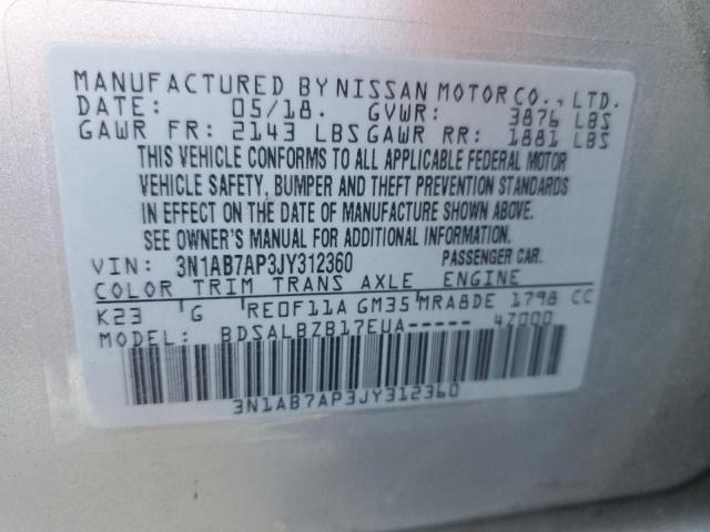 VIN 3N1AB7AP3JY312360 2018 NISSAN SENTRA no.12