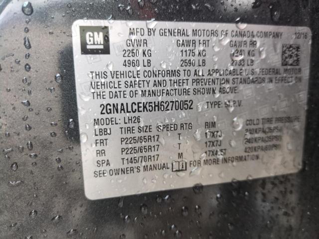 2017 CHEVROLET EQUINOX LT - 2GNALCEK5H6270052