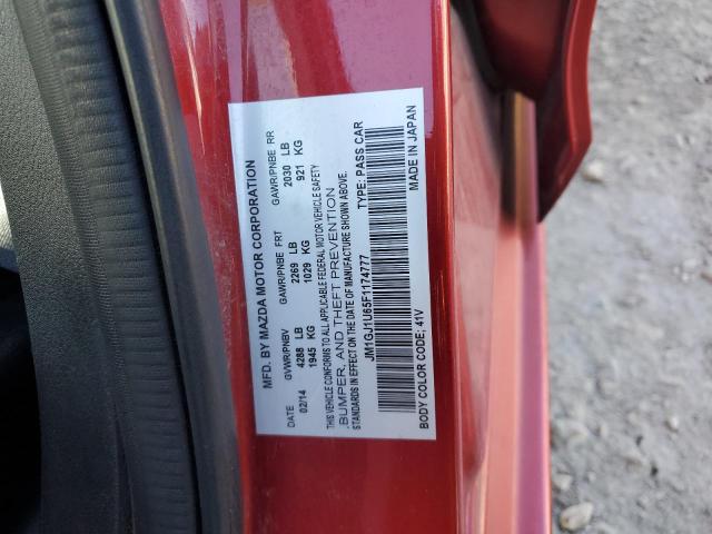 VIN JM1GJ1U65F1174777 2015 MAZDA 6 no.12