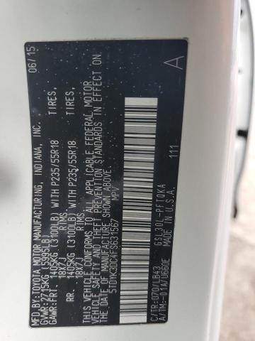 2015 TOYOTA SIENNA XLE - 5TDYK3DC4FS631567