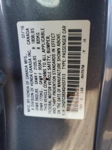 VIN 2HGFC3B34GH357313 2016 HONDA CIVIC no.12