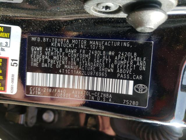 2020 TOYOTA CAMRY LE - 4T1C11AK2LU876965
