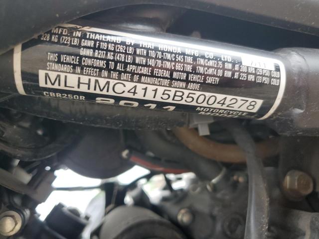 2011 HONDA CBR250 R MLHMC4115B5004278