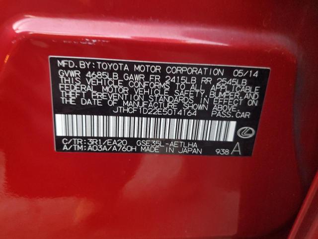 VIN JTHCF1D22E5014164 2014 LEXUS IS no.13