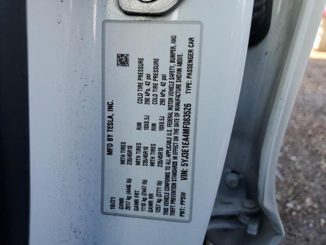 2021 TESLA MODEL 3 - 5YJ3E1EA4MF083526