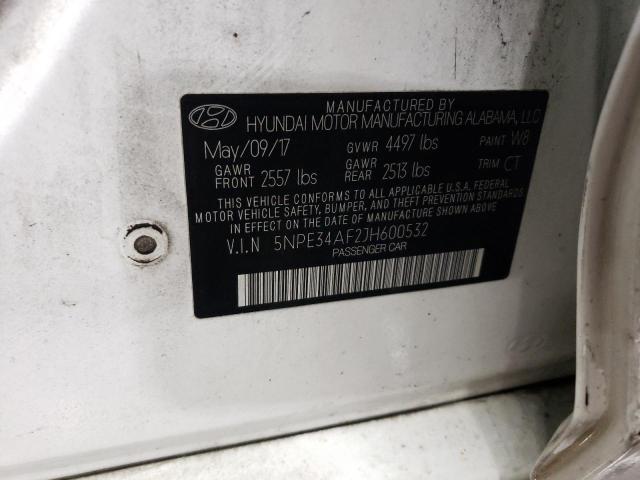 VIN 5NPE34AF2JH600532 2018 HYUNDAI SONATA no.13