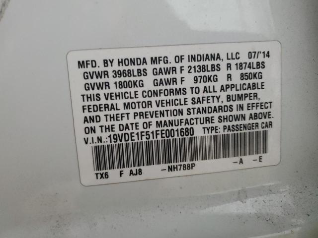 2015 ACURA ILX 20 PRE 19VDE1F51FE001680
