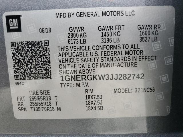 2018 CHEVROLET TRAVERSE L - 1GNERGKW3JJ282742