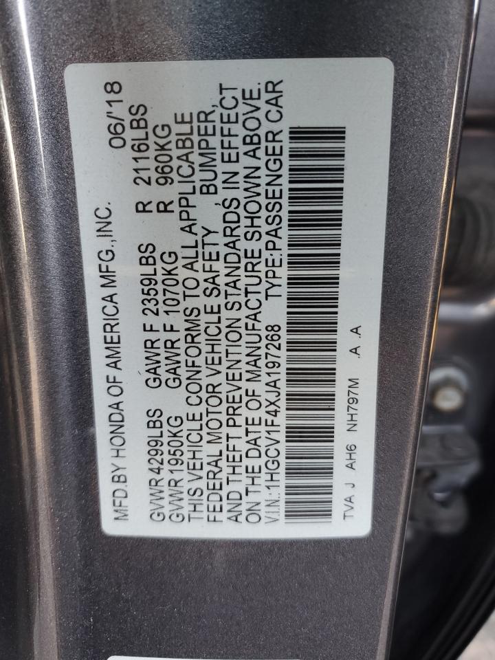 Lot #3030635162 2018 HONDA ACCORD EX