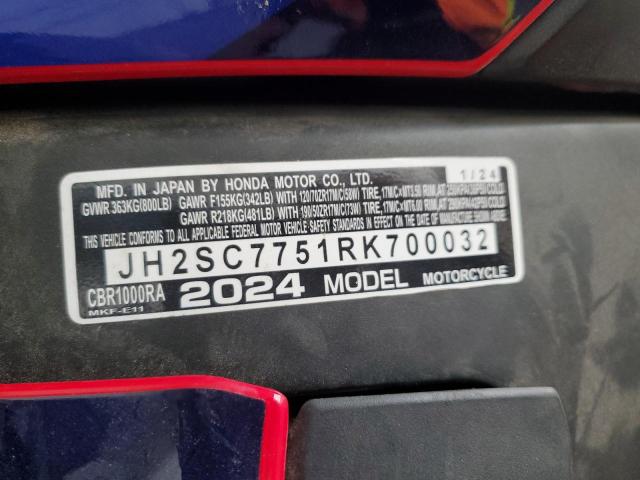 2024 HONDA CBR1000 RA JH2SC7751RK700032